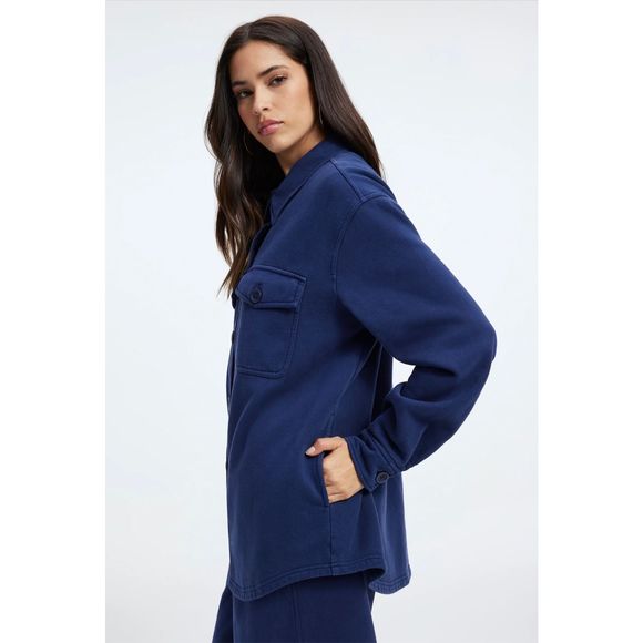 Good American Fleece Jacket in Blue Rinse Size 00/0 - Picture 5 of 14